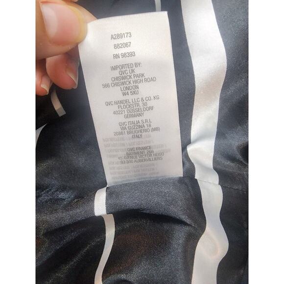 Dennis by Dennis Basso Polyester Jacket Black Hooded Coat Large - Picture 10 of 10